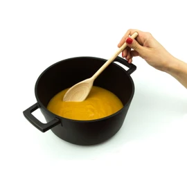 Fackelmann - Kitchen Spoon for Stirring, Mixing or Taste Testing, Beech Wood, Natural Color, 25 x 4.5 cm, 1 Piece