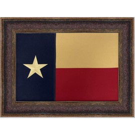 Wall Art Giant | Framed Texas Flag | Real Cotton Cloth Embroidered Flag | Hand Stretched | Custom Frame | Made In USA 31X23 Inches