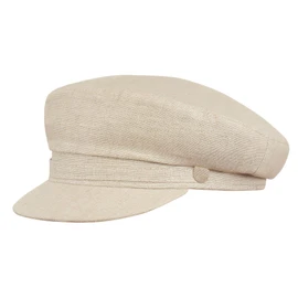 Sterkowski Pireus Summer Hat, 100% Linen Breton Hat for Men and Women, Lightweight Peaked Cap, Summer Retro Linen Hat, Marine Cap, Men's Breton Hat for Women, beige