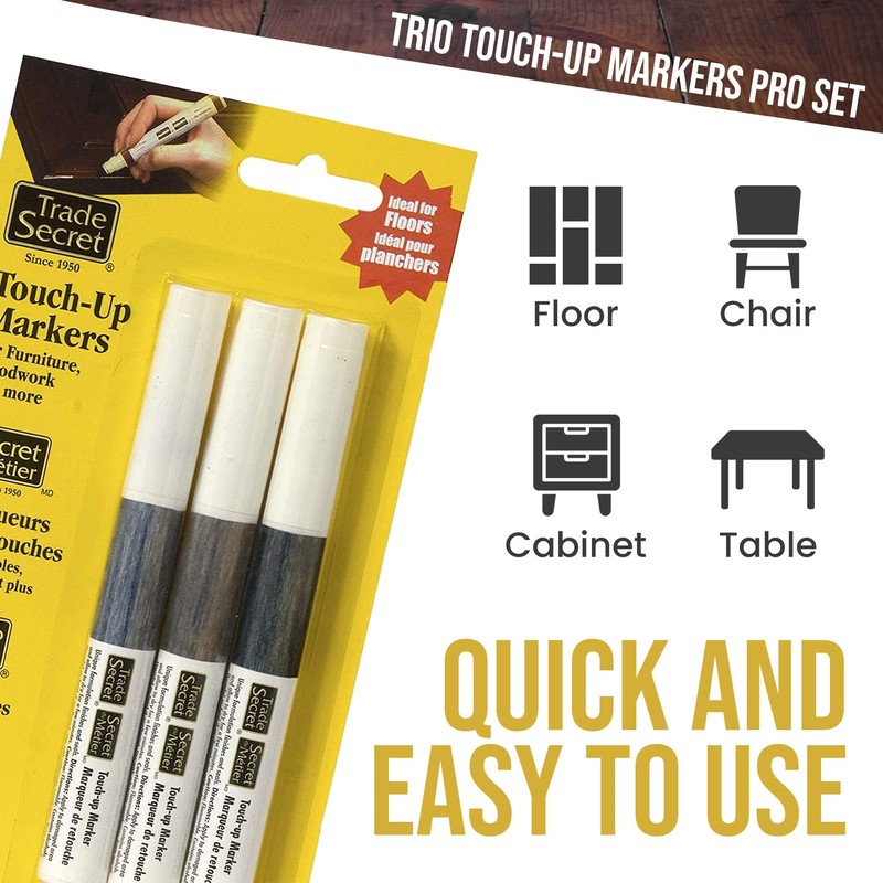 Trio Touch-Up Furniture Repair Markers (Grey Trends), Covers Nicks and