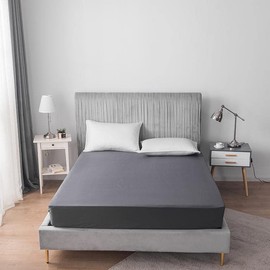 1 Piece Fitted Bed Sheets Microfiber 1800 Series Bedding Sheets - Deep Pockets (W, Queen)