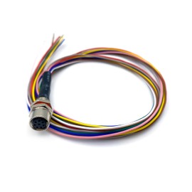 Fupiomeef 1.64ft M8 8 Pin A Code Female Connector Cable, IP67 Waterproof Back Mount Cable UnShielded Straight Aviation Socket Electrical Cable Sensor Receptacle (0.5Meter)