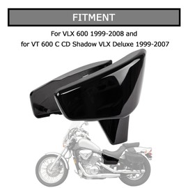 PSLER Cubiertas de carenado lateral de batería para VT 600 1999-2008 y para VT 600C CD Shadow VLX Deluxe 1999-2007 Negro