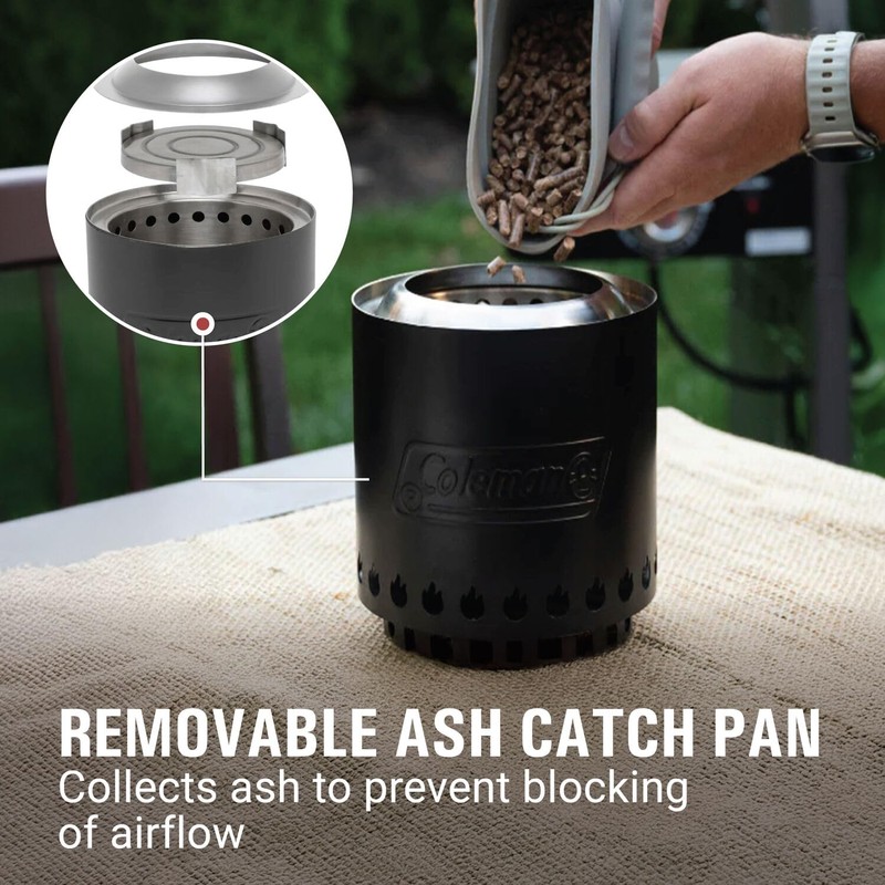 Coleman Cityscapes 10” Smokeless Tabletop Fire Pit, Small Round Wood