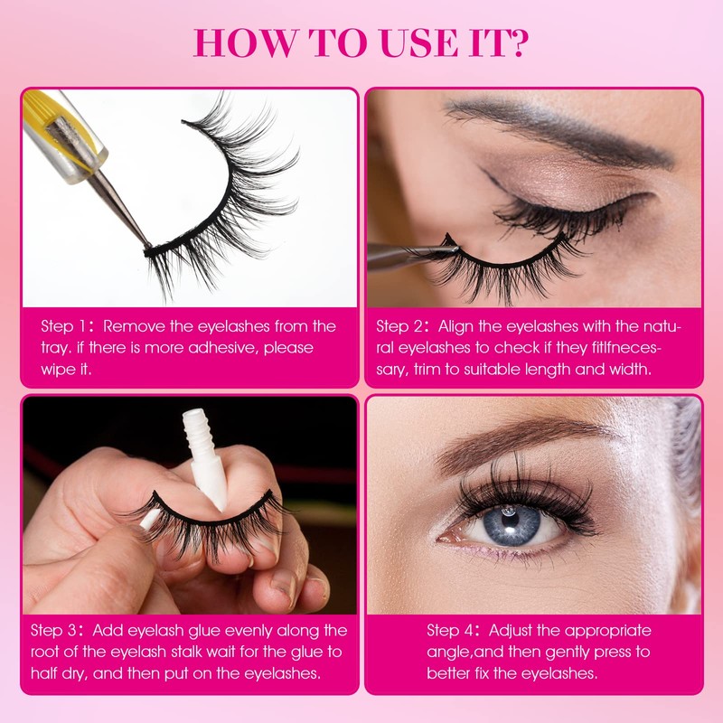 cobee 13 mm False Eyelashes, 10 Pairs Thin Manga Eyelashes,
