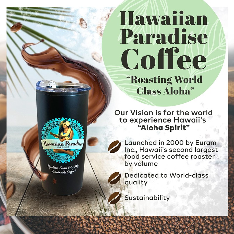 Hawaiian Paradise Coffee Volcano Dark Roast Whole Bean Coffee 24oz.