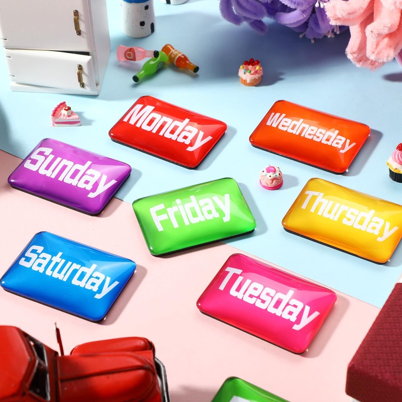 7 Pcs Days of The Week Magnets Magnetic Week Labels