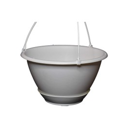 10" White Plastic Hanging Basket with Saucer for Indoor/Outdoor Use by Koba (5)