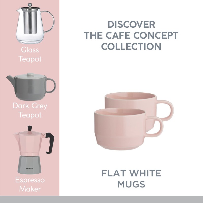 Typhoon 1401.839 Cafe Concept Flat White Pink 300ml, Stoneware