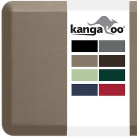 KANGAROO Thick Ergonomic Anti Fatigue Mats for Kitchen Floor, Cushioned Standing Office Desk Mat, Waterproof Scratch Resistant Topside, Supportive All Day Comfort Padded Foam Rugs, 17x24, Beige