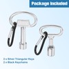 QUARKZMAN Set of 2 Silver Triangular Key Wheelie Bin Metal