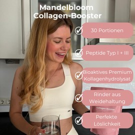 Mandelbloom MANDELBLOOM Collagen-Booster [450g] Geschmacksneutral ? perfekte L?slichkeit ? Peptide Typ 1+3 ? Premium Kollagen ? Kollagenhydrolysat ? mit Vitaminen fr optimale Bioverfgbakeit ? Made in Germany