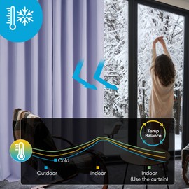 Deconovo Deconovo Opaque Blackout Eyelet Curtains, 214 x 107 cm, Lavender, Set of 2