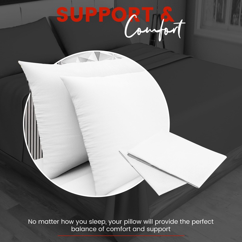 HOME ACE Non Iron Percale Standard Pillowcases 2 Pack White,