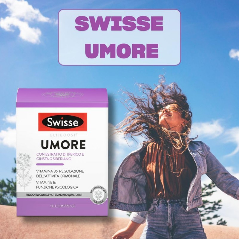 SWISSE Umore-Integratori con Vitamina B12 per Stanchezza e Supporto a