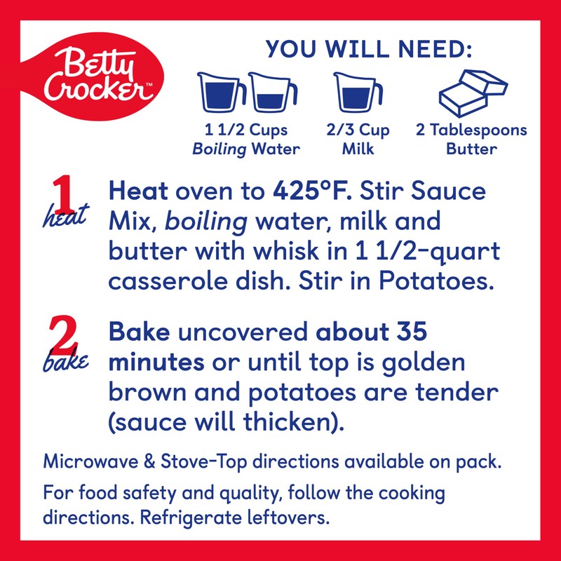 Betty Crocker Scalloped Casserole Potatoes, Made with Real Cheese, 4