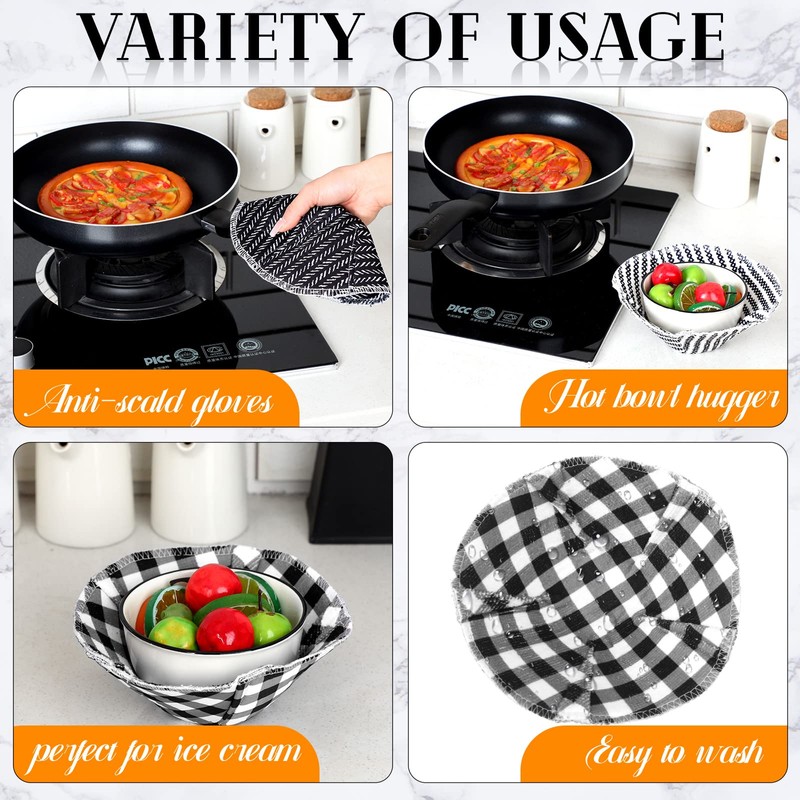 CHENGU Microwave Bowl Cozy Holders Set of 5, Microwave Hot