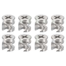 sourcing map Pack of 8 Cam Locking Nut for Furniture 9.35 x 9.6 mm Joint Connector Locking Nut Furniture Connection Cam Screw Connection