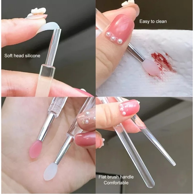 DFS Beauty Brocha Silicón C/ Tapa Maquillaje Pigmentos De Viaje
