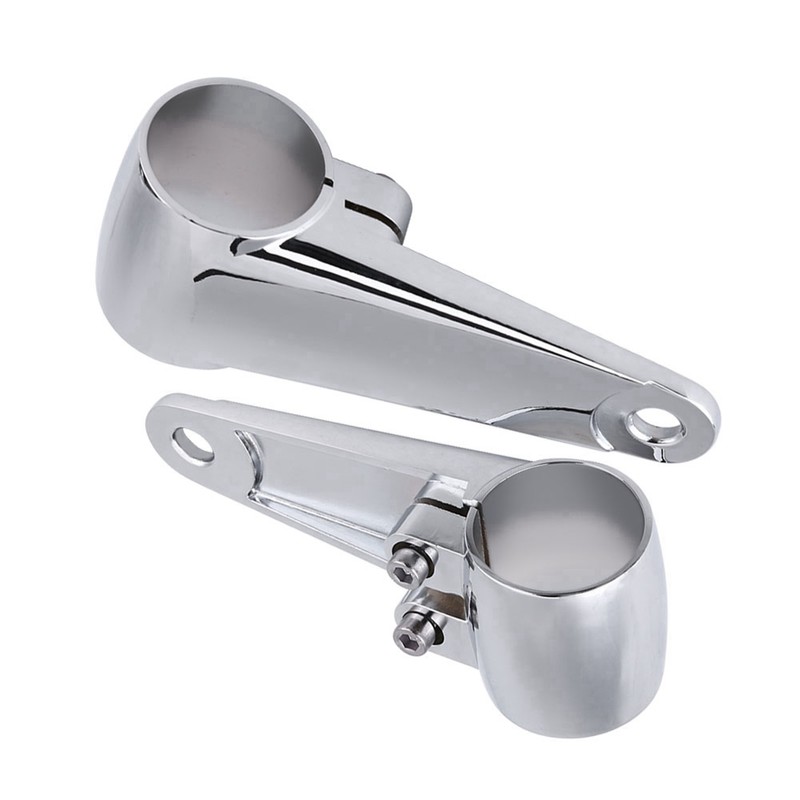 Chrome Motorcycle Headlight Side Mounting Front Fork Bracket for 35mm‑41mm