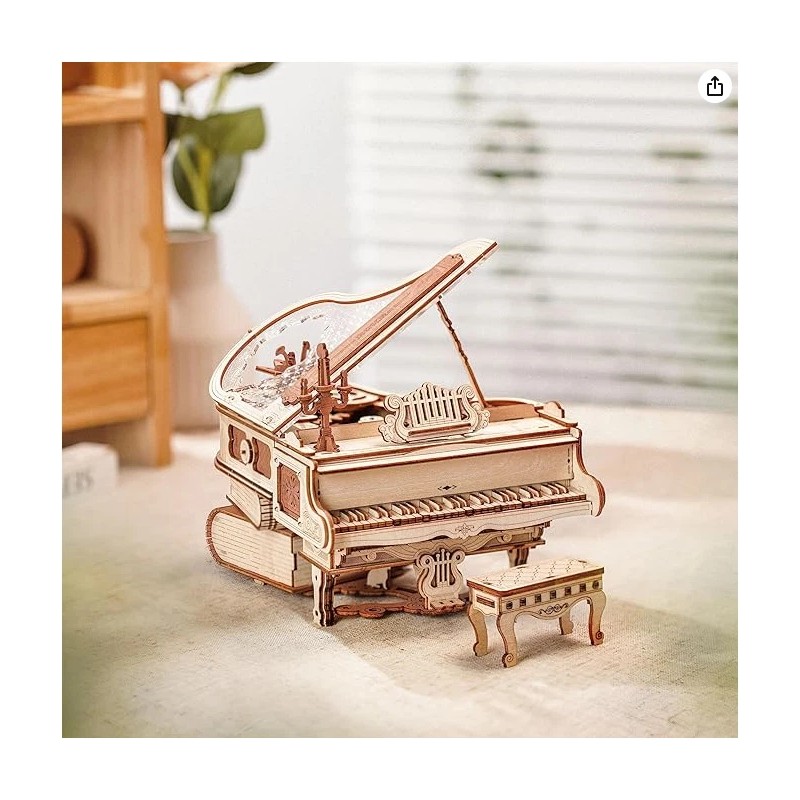 ROKR Magic Piano Music Box 3D Wooden Puzzle Mechanical Model