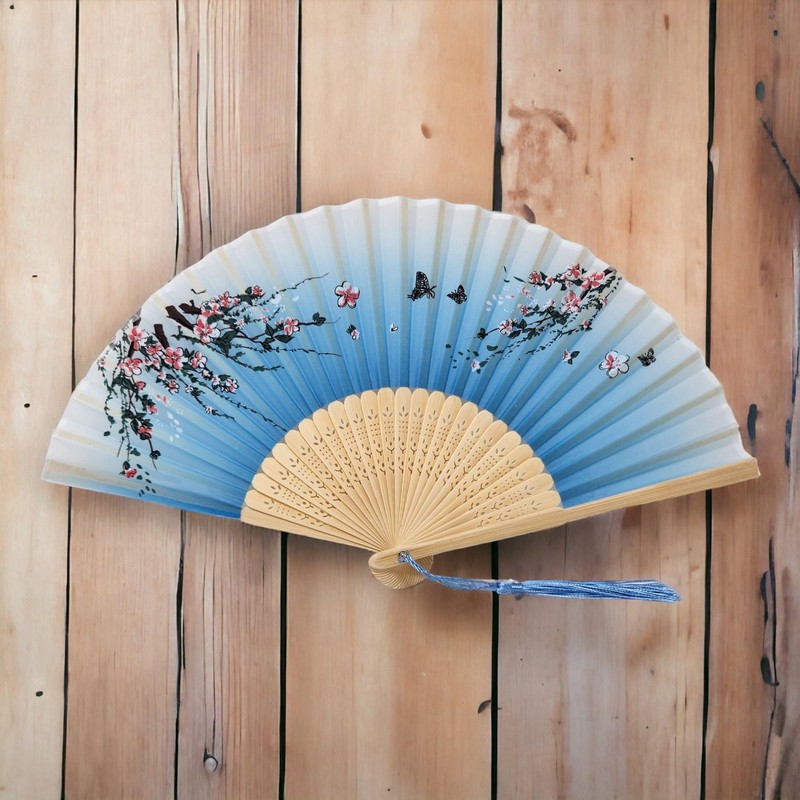 Starlet24 Foldable Bamboo Hand Fan Folding Fan with Tassel Fan