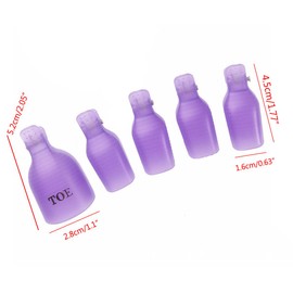 yueton Pack of 10 Reusable Toenail Nail Art Soak Off Cap Clip UV Gel Polish Remover Tool (Purple)