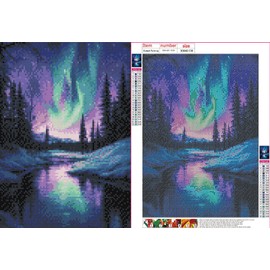 Naykow Aurora Borealis Diamond Painting Kits for Adults Full Drill 5D Diamond Art Kits DIY Diamond Painting by Number 12 x 16 inches
