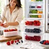 5-Piece Produce Storage Containers for Fridge – Stackable Food Keepers