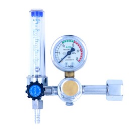 WANGCL Argon Regulator Gas Reducer, MIG Mini Gas Bottle Regulator with Gauge, Welding Pressure Gauge,Argon CO2 Mig Tig Flow Meter Regulator Pressure Gauge