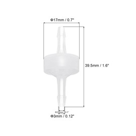 QUARKZMAN 5pz Valvole di Non Ritorno, 1/8" (3mm) Dia Connettore a Tubo in Raggi a Senso Soltante in Pp Plastica per Gas Liquido Aria Acqua Serbatoio Pompa