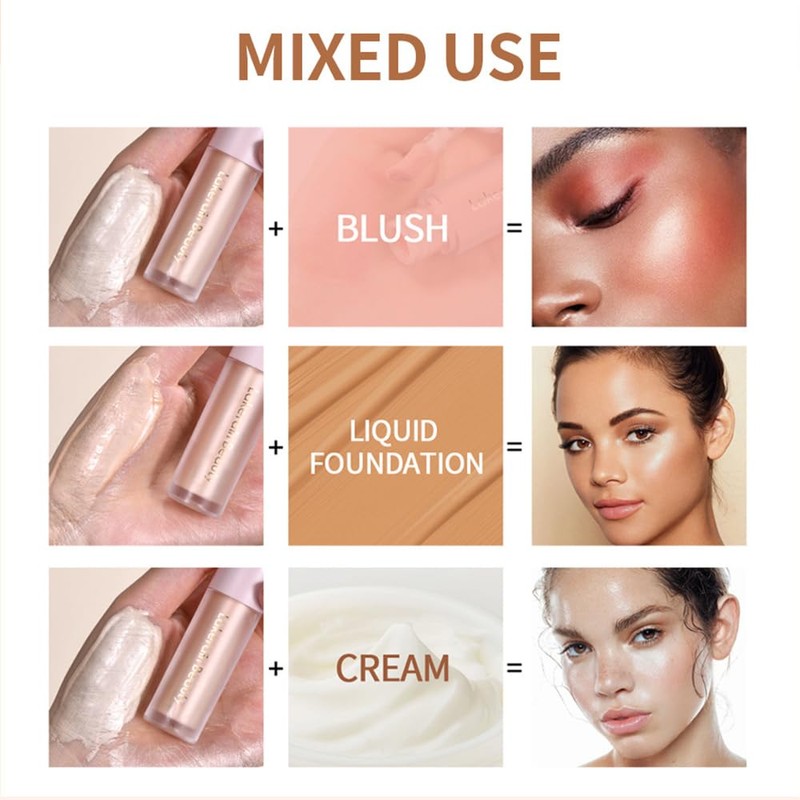 Mysense Liquid Highlighter Makeup, Natural Glow Face Highlighter Stick, Silky