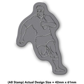 'Rugby Player' Rubber Stamp - Unmounted Design for Crafting & Scrapbooking, A8 (RS00016149)