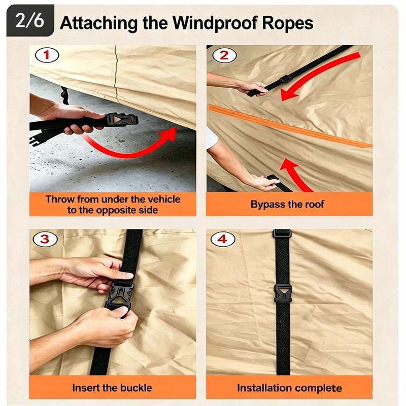 Car Cover Straps Wind Protector, Heavy Duty Tie Down, For