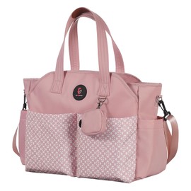 SUPROMOMI Bolsa de pañales: bolsa grande de pañales para niño, elegante bolsa de pañales para niña, bolsa de hombro para mamá, Rosado, X-Large