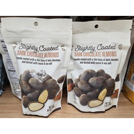 Trader Joe Slightly Coated Dark Chocolate Almonds 10oz 283g (Two Bags)