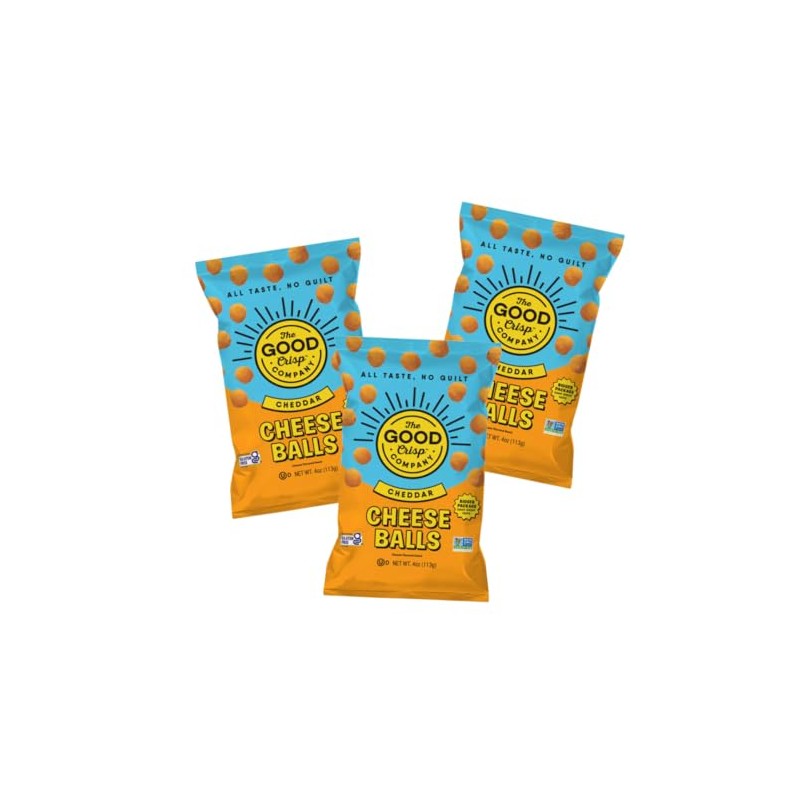 The Good Crisp Company Cheese Balls, Cheddar, 4 Ounce Bags