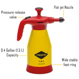 MESTO 3132UP Hand Sprayer 1.5L with FPM Viton Seals for Cleaning, Lubricating, Concrete Staining, Priming, and Staining - Sprays Aromatic hydrocarbons, Oils, Naptha, Xylene, Decane - 1.5 Liter