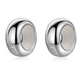 2 abalorio de tapón de goma de plata de ley 925 para pulsera de cadena de serpiente Europea