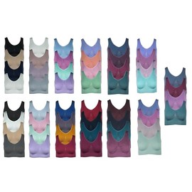Pack of 4 Women's Comfort Bra Seamless Bustier Top Shirt Bra, multicoloured