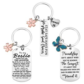 YUXIANLB Sweet 16 Keychain Set 3 Pcs Cute Birthday Party Favors for Girls Graduation Gifts Friendship Keepsake Anniversary Celebrations Stocking Stuffers Party Memories 16th Birthday Supplies