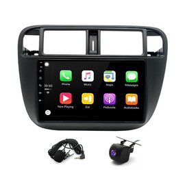 Double Din Car Stereo for Honda Civic 1996-2001 with Wireless Carplay & Android Auto, 9 Inch Touchscreen Car Radio with Bluetooth/GPS/WiFi/SWC/FM&RDS Radio +AHD Backup Camera+MIC,2G+32G