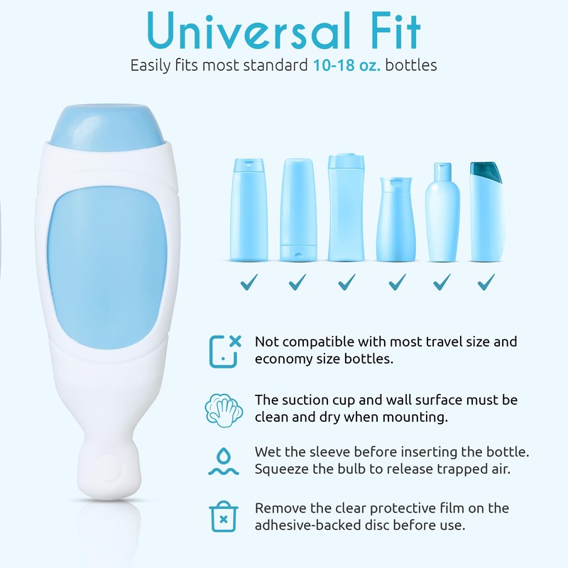 Squeezi 2 Unit Pack (Bright White) Wall Mounted Shower Dispenser