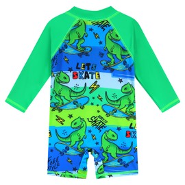 HUAANIUE - Traje de baño para bebé/niño pequeño, Dinosaurio verde, 2-3T