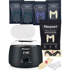 Maxpearl Digital Waxing Kit Pack - Digital Waxing Kit + 1.88LB/853g Wax Beads for Full Body Hair Removal