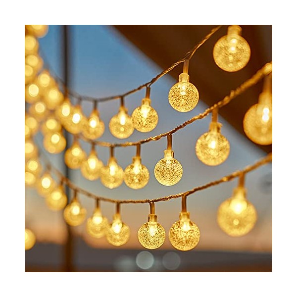 Battery Operated Globe String Lights,Water Proof 33 FT 80 LED Crystal Ball String Lights 8 Modes With Remote Control ,Indoor Outdoor LED Fairy Lights for Home, Christmas, Party Patio, Warm White