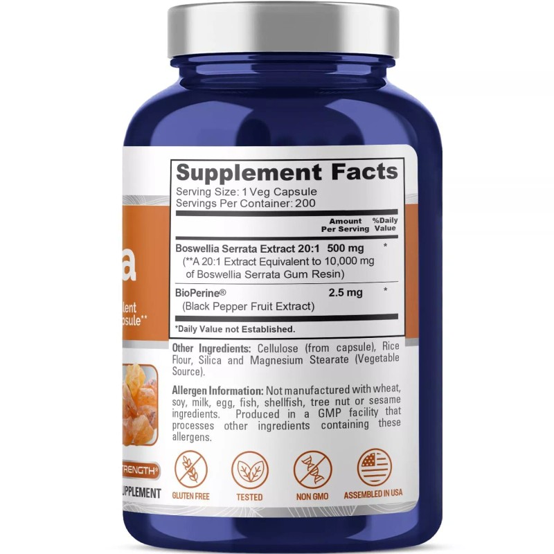 NusaPure Boswellia Serrata 10,000 mg Per Veggie Caps 200 Count