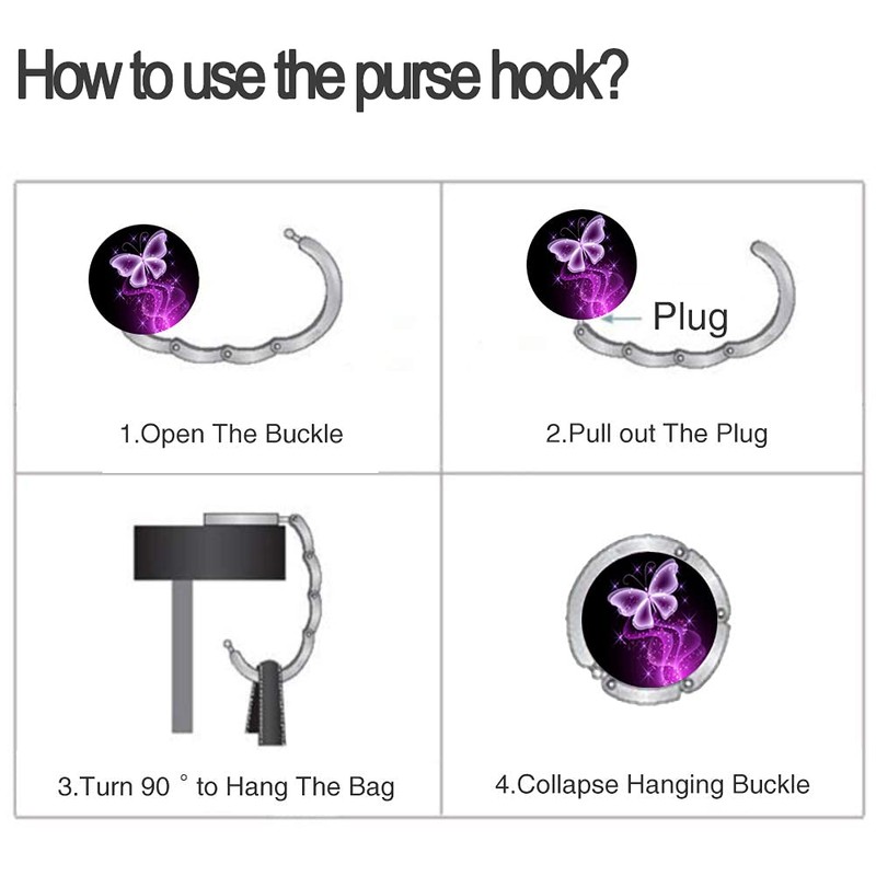 Bosketo Foldable Purse Hook Womens Bag Table Hanger Collection Desk