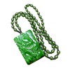 Gilani Gems & Jewelry Natural Jade Dragon Necklace, Handcarved on