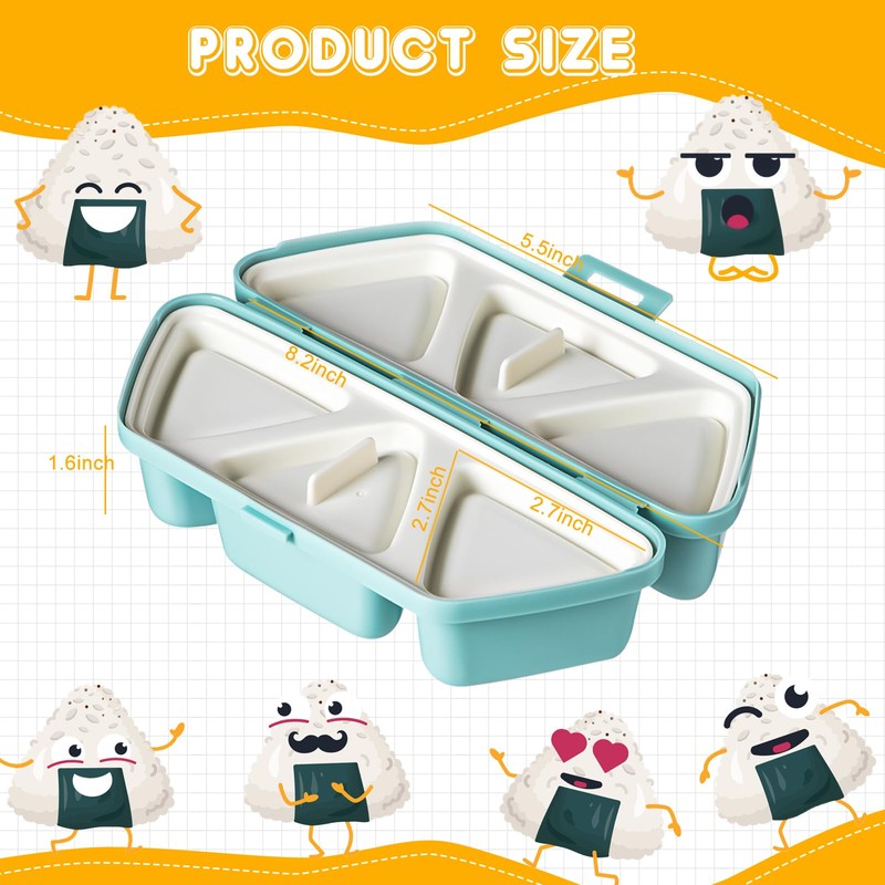 HIBILDER 6 in 1 Onigiri Mold Triangle Sushi Mold Once